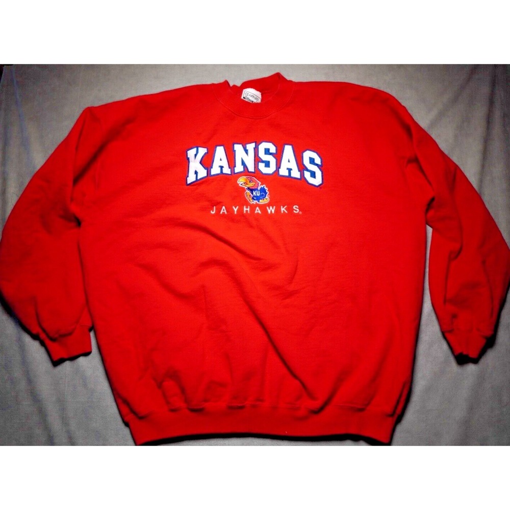 Kansas Jayhawks Mens Size XXL Red Crewneck Pullover Sweatshirt NCAA Ciapparel
